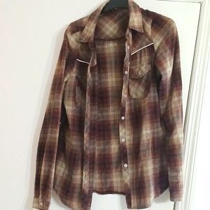 Plaid button down shirt size small